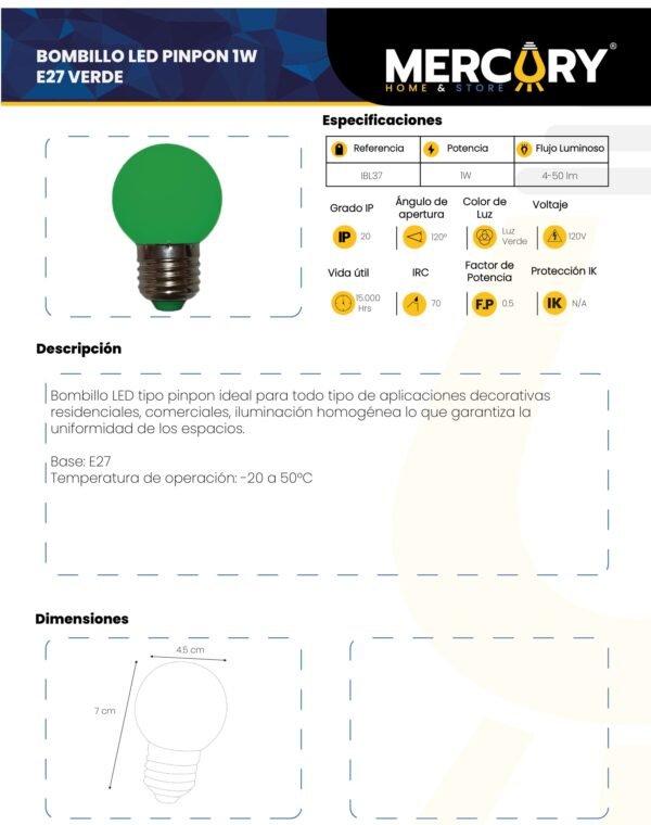 bombillo-led-1w-e27-verde-mercury-ficha-tecnica Ficha técnica Bombillo LED 1W E27 Verde — Mercury