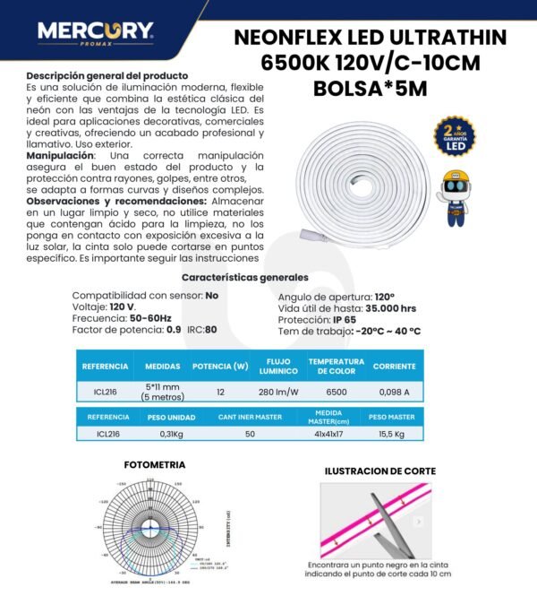 cinta-neon-flex-led-luz-fria-6500k-120v-x5m-mercury-ficha-tecnica Ficha técnica Cinta Neón Flex LED Luz Fría 6500K 120V x5m — Mercury