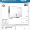 Ficha técnica Dispensador de Toallas de Papel en Acero Inoxidable # 201. Tamaño 285 x 100 x 263 mm