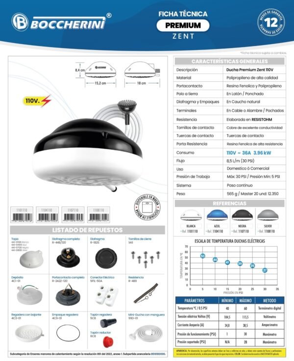 ducha-electrica-boccherini-premium-zent-blanca-ficha-tecnica Ficha técnica Ducha Premium Zent Blanca con Manguera 110V