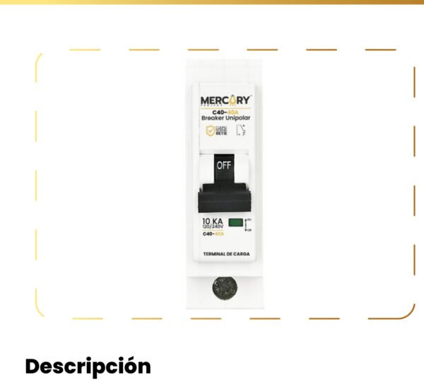 MERCURY TACO 1P 40 A Enchuflable MERCURY TACO 1P 40 A Enchuflable