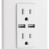 Toma Doble + 2 Puertos USB — Línea Plus Blanca — Mercury