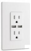Toma Doble + 2 Puertos USB — Línea Plus Blanca — Mercury