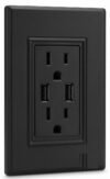 Toma Doble + 2 Puertos USB — Línea Plus Negro Mate — Mercury