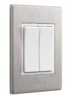 Interruptor Doble — Stainless Mercury
