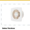 MERCURY Extractor DE AIRE 8" CON Rejilla Blanco MERCURY Extractor DE AIRE 8" CON Rejilla Blanco