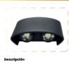 Aplique LED de Pared Up & Down 4W Negro Luz Cálida 3000K — Mercury · Ref IDL70