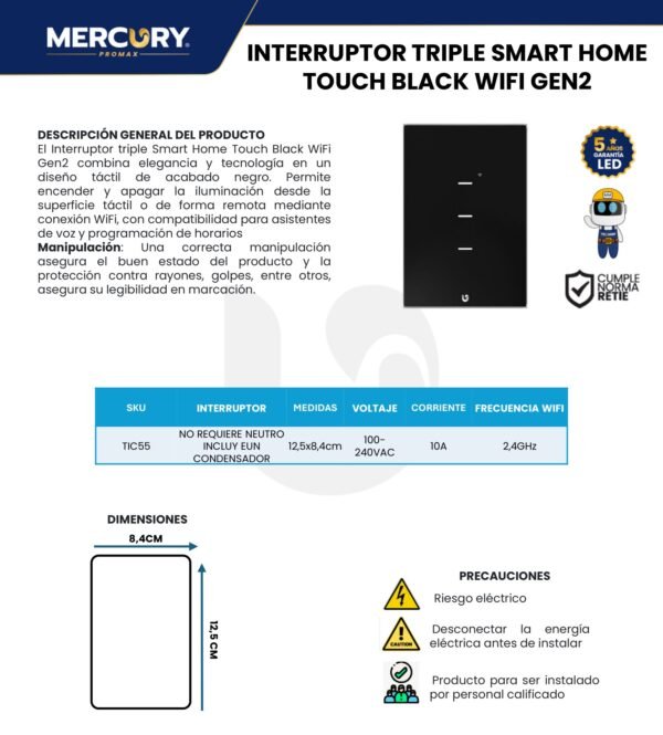 interruptor-inteligente-triple-negro-tactil-wifi-mercury-smart-home-ficha-tecnica Ficha técnica Interruptor Inteligente Triple Negro Táctil WiFi — Mercury Smart Home