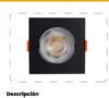 Panel LED Cuadrado Incrustar 5W Negro Luz Cálida 3000K — Mercury