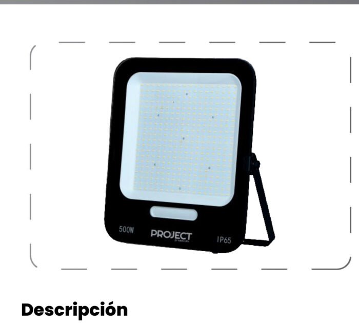 Reflector LED Exterior 500W Luz Fría 6500K IP65 — Titanium