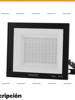 Reflector LED Exterior 50W Luz Fría 6500K IP65 — Mercury Home Plus