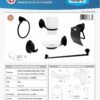 Ficha técnica Juego Accesorios para Bano x 6 Piezas en Zinc Color Negro