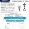 mercury-bombillo-led-12w-e27-ficha-tecnica Ficha técnica MERCURY Bombillo LED 12W E27
