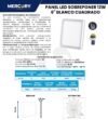 Ficha técnica MERCURY Panel Sobreponer 6" 12W
