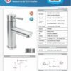 Ficha técnica Mezclador Lavamanos en Acero Inoxidable # 304 Incluye 2 Mangueras Flexibles 1