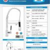 Ficha técnica Mezclador Lavaplatos en Bronce y Zinc Manija Tipo Palanca Doble Salida de Agua