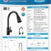 Ficha técnica Mezclador Lavaplatos Extraible en Acero Inoxidable # 304 Color Negro