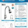 Ficha técnica Mezclador Lavaplatos Extraible en Acero Inoxidable # 304 Satinado