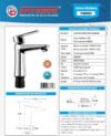 Ficha técnica Mezclador Monocontrol Lavamanos en ABS Cromado