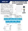 Ficha técnica Panel LED Frameless Cuadrado Incrustar 36W — Mercury