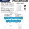Ficha técnica Panel LED Frameless Cuadrado Sobreponer 24W — Mercury