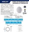 Ficha técnica Panel LED Frameless Redondo Incrustar 24W — Mercury · Ref IPL230