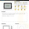 Ficha técnica Reflector LED Exterior 100W Luz Cálida 3000K IP65 — Mercury