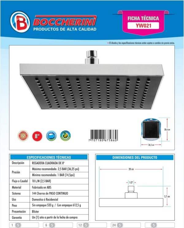 regadera-de-8-cuadrada-negra-cromado-ficha-tecnica Ficha técnica Regadera de 8" Cuadrada Negra/cromado