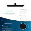 Ficha técnica Regadera Rectangular Plastica Negra 25cmx17cm