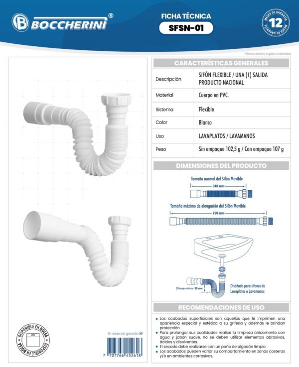 sifon-flexible-sencillo-nacional-blanco-ficha-tecnica Ficha técnica Sifon Flexible Sencillo Nacional Blanco