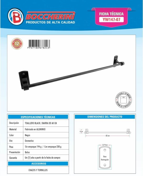 toallero-barra-de-60cm-base-rectangular-en-alumino-color-negro-ficha-tecnica Ficha técnica Toallero Barra de 60cm Base Rectangular en Alumino Color Negro
