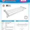 Ficha técnica Toallero Triple Barra de 60 cm Base Cuadrada en Aluminio