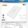 Ficha técnica Tomacorriente Sencillo con Polo A Tierra (2P+T) 15A 110V-250V Color Blanco