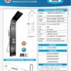 Ficha técnica Torre Ducha en Acero Inox #304 Negra con Manguera de 1.50mts 4 Funciones