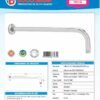 Ficha técnica Tubo de 1/2 en Acero Inoxidable para Regadera de 37cm Cromado