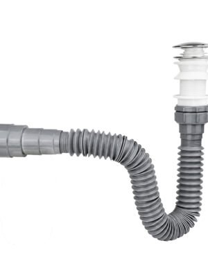 Sifón Flexible con Push para Lavamanos Silver
