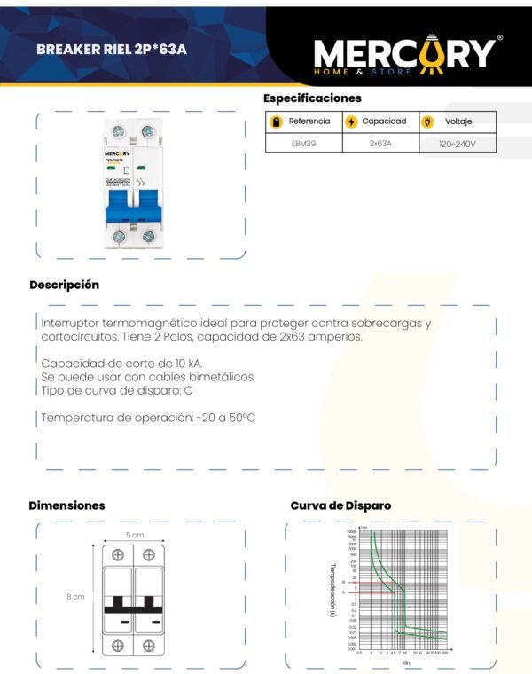 breaker-riel-2p-63a-mercury-ficha-tecnica Ficha técnica Breaker Riel 2P 63A — Mercury