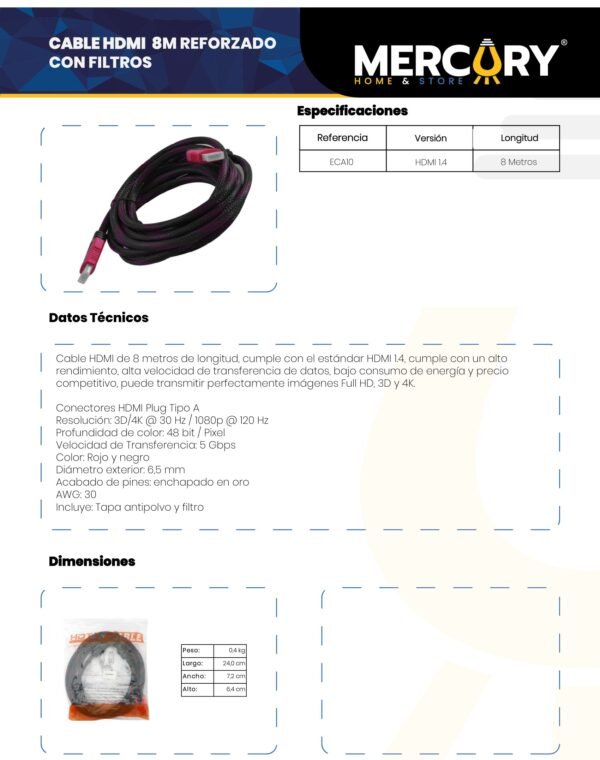 cable-hdmi-8m-reforzado-con-filtros-ficha-tecnica Ficha técnica Cable Hdmi 8M Reforzado con Filtros