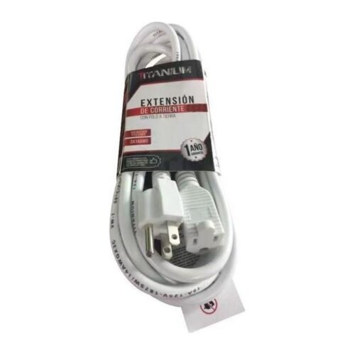 Extensión Corriente Polo Tierra 2m Blanca