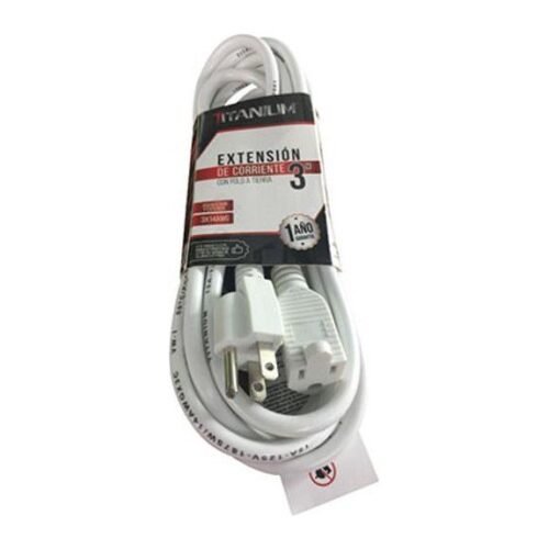 Extensión Corriente Polo Tierra 3m Blanca