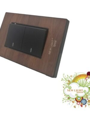 Interruptor Doble Xahara Madera New Light Interruptor Doble Xahara Madera New Light