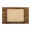 Interruptor Triple Xahara Madera New Light