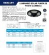 Ficha técnica Luminaria Solar Trompo C/control/sensor 200W — Mercury