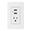 Toma Doble + 2 Puertos USB — Línea Plus Blanca — Mercury
