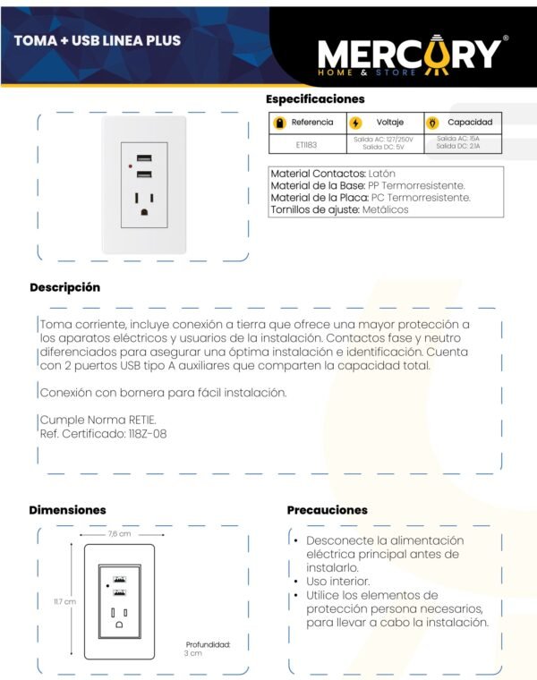toma-doble-2-puertos-usb-linea-plus-blanca-mercury-ficha-tecnica Ficha técnica Toma Doble + 2 Puertos USB — Línea Plus Blanca — Mercury