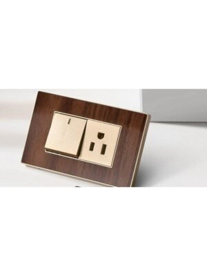 Toma + Interruptor Xahara Madera New Light Toma + Interruptor Xahara Madera New Light