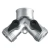 Adaptador en Y metálico de dos vías con válvulas, marca Thor, ref. THJA001 Adaptador en Y metálico de dos vías con válvulas, marca Thor, ref. THJA001