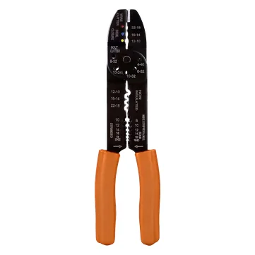 Alicate pelacables de 9 pulgadas con ponchadora y mangos naranja, marca Thor (foto 2), ref. THHM008