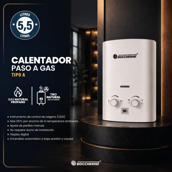 Calentador de paso a gas Boccherini HB-6J-N (ficha)