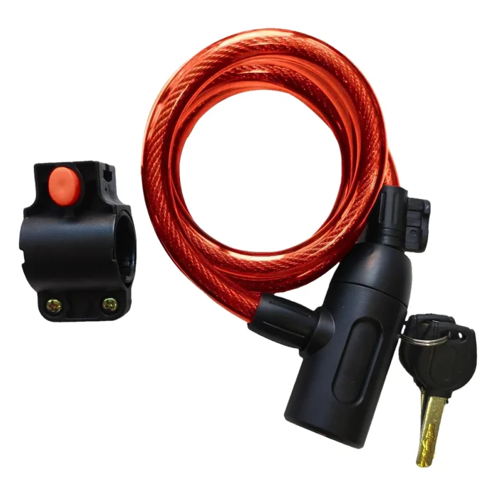 Candado de guaya para bicicleta de 1,2 m con 2 llaves Thor · THCAN702